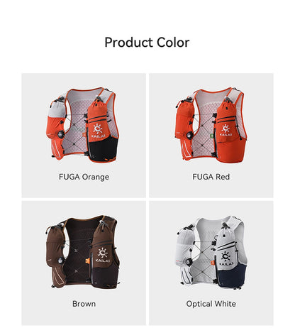 KAILAS FUGA AIR 8L Unisex Travel Marathon Trail Running Hiking Cycling Backpacks  with Dual Soft Water Bottles KA2554005
