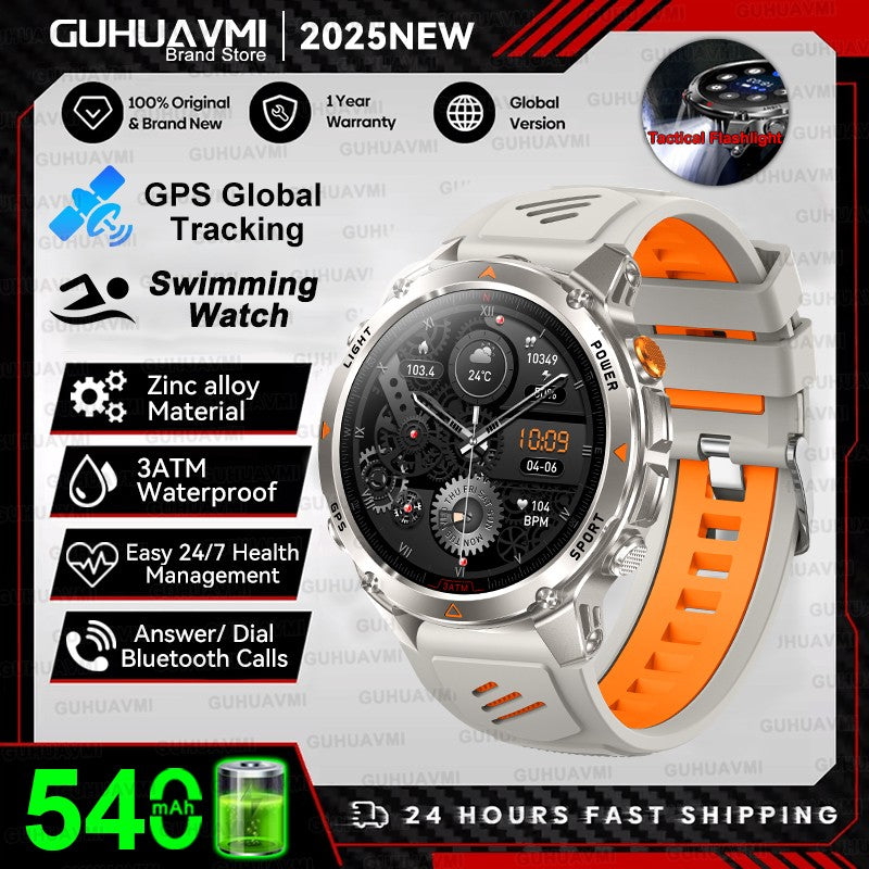 2025 Novo Smartwatch Profissional GPS Esportivo ao Ar Livre Corrida Rastreamento GPS Natação Bússola Altímetro 3ATM Pulseiras Esportivas Masculino
