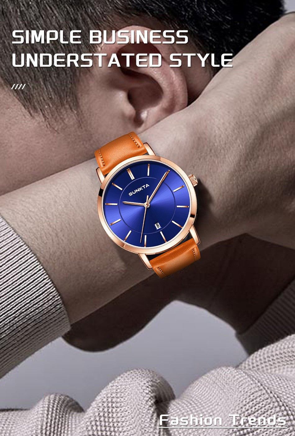 LIGE Sunkta Man Watch Fashion Luxury Waterproof Ultra Thin Date Casual Clock Leather Classic Quartz Watches for Men Reloj Hombre