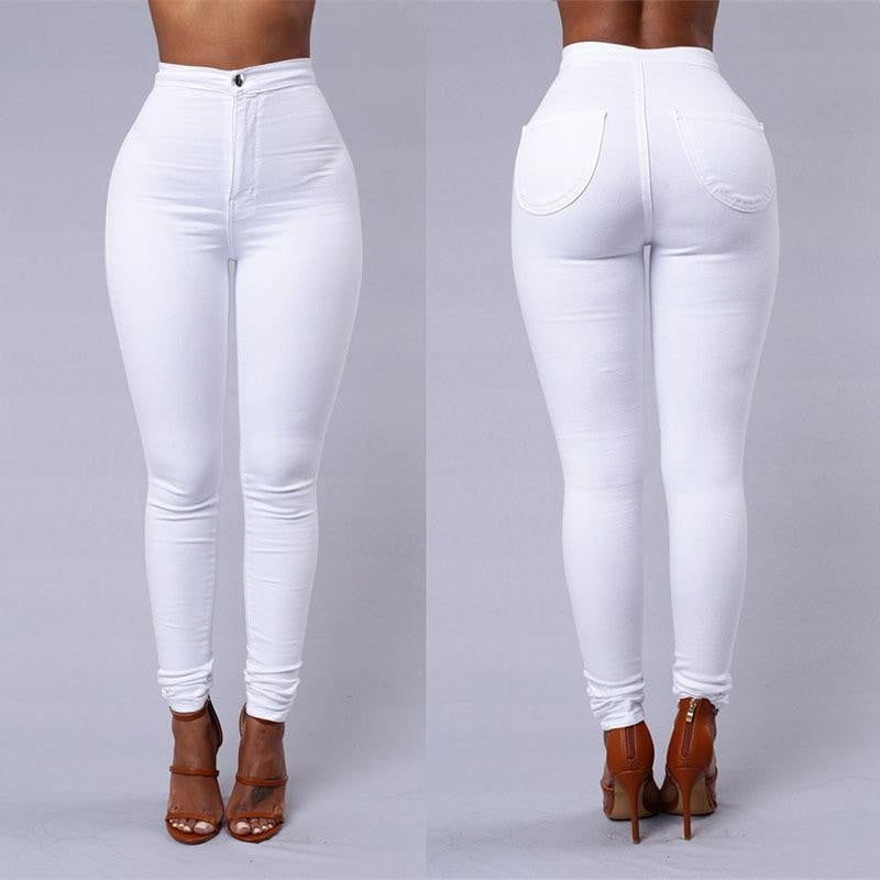 Hot Women Pencil Stretch Slim Denim Skinny Jeans Pants High Waist Jeans Trousers