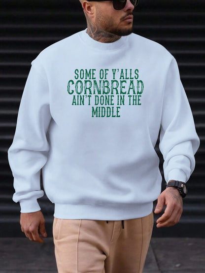 2025 New Sweatshirt For Men'sEnglish Font Pattern Printing Cotton Round Neck Fashion Casual High Quality Daily Top Clothing