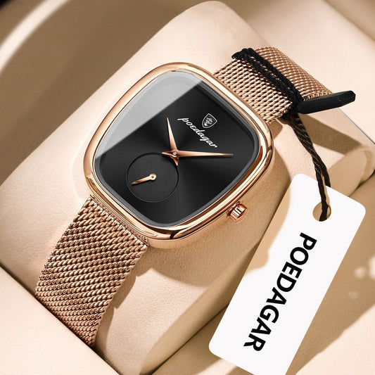POEDAGAR Luxury Brand Woman Watch Waterproof Stainless Steel Mesh Women's Watches Fashion Elegant Quartz Ladies Wristwatch Reloj