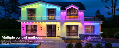 Smart Permanent Outdoor Lights Eaves Lights IP67 Waterproof Light String with App Remote Control Music Sync for House Roof Decor