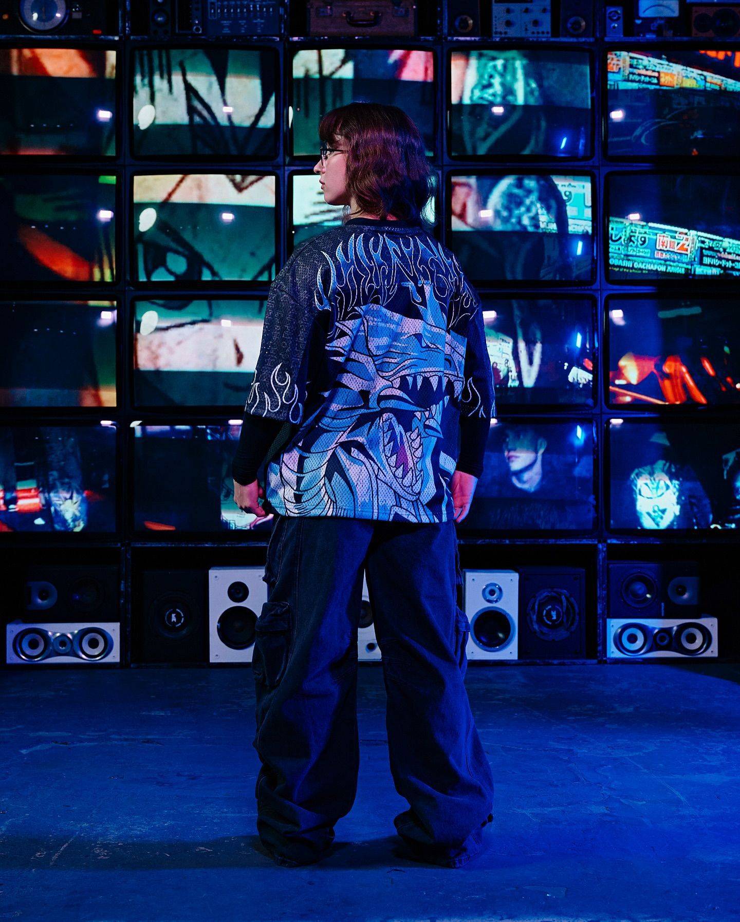 Young American oversized T-shirt summer new casual sports fitness quick drying breathable printed large mesh short sleeved shirt