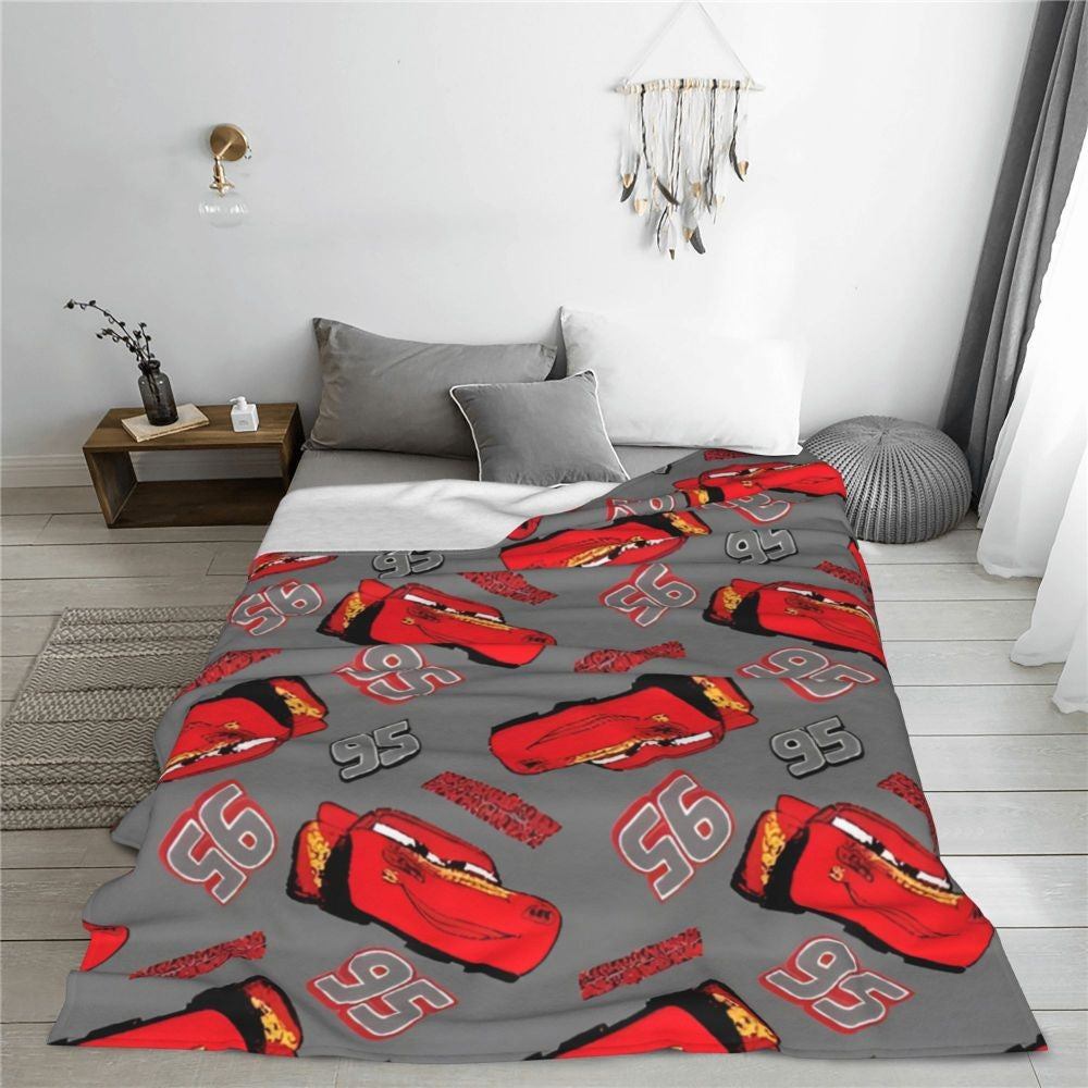 Cars Lightning McQueen 95 Flannel Blanket Life Is A Highway Super Warm Throw Blanket for Couch Bed Picnic Bedspread Sofa Bed