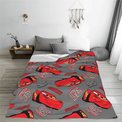 Cars Lightning McQueen 95 Flannel Blanket Life Is A Highway Super Warm Throw Blanket for Couch Bed Picnic Bedspread Sofa Bed