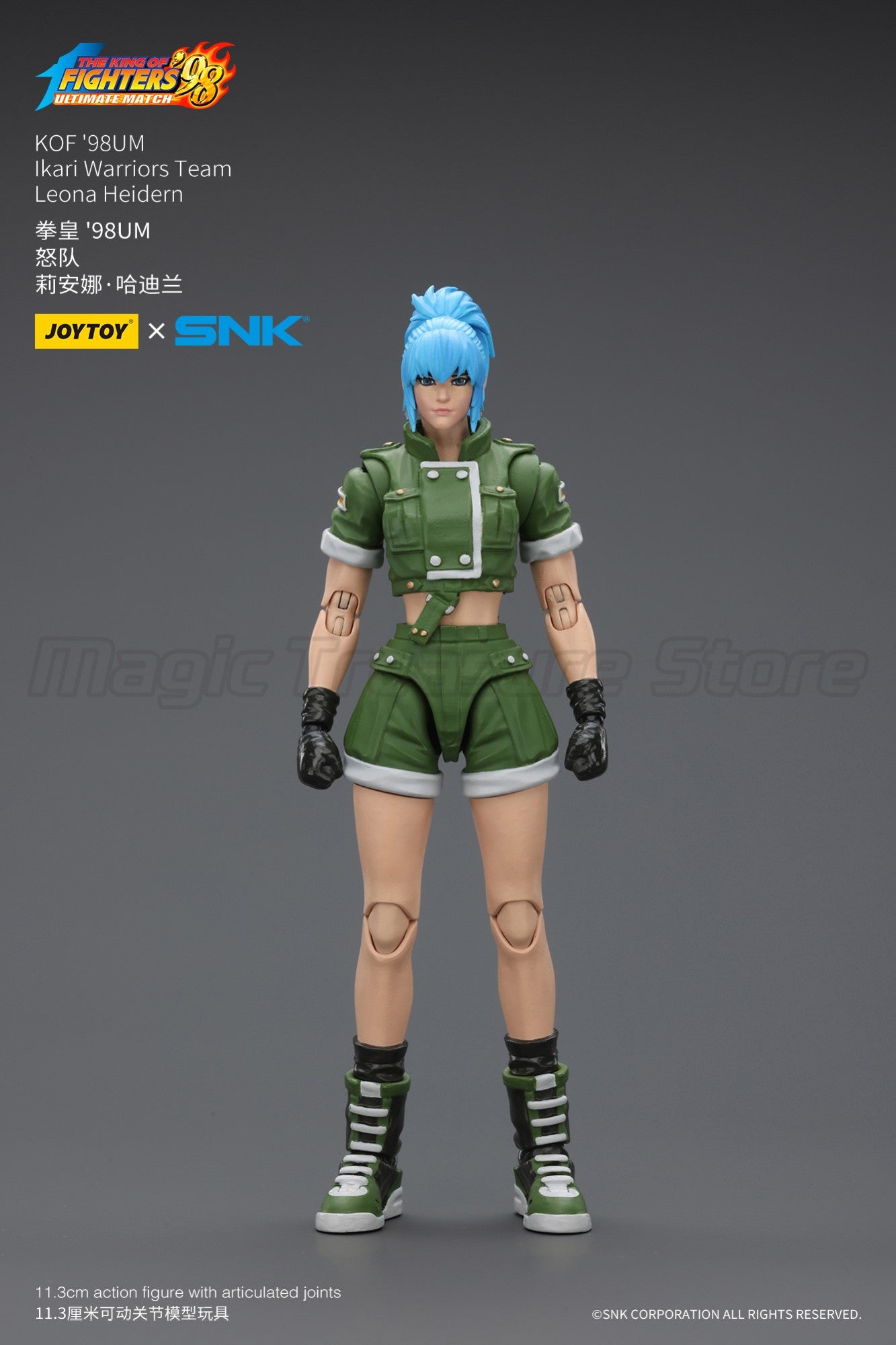 ?MT?JOYTOY Boneco de Ação 1/18 SNK KOF'98UM Ikari Warriors Team Ralf Jones Clark Still Leona Heidern Modelo de Brinquedo Presente