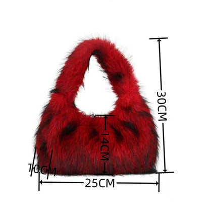 Solid Color Plush Dumpling Bag Simple Style Niche Design Faux Fur Handbag Tote Small Women's Underarm Hobo Bag