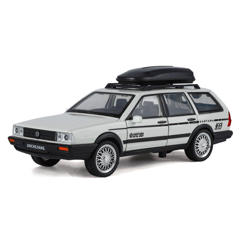 Diecast 1:32 VW SANTANA Wagon Alloy Car Model with Sound Light Children Boy Birthday Gift Toy Vehicles Miniature Voiture