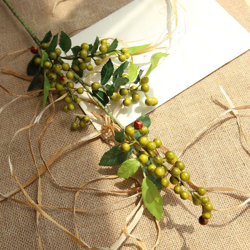 70CM Artificial Red Berries Branch Christmas Tree Ornaments Fake Holly Flowers Bouquet Foam Fruit Plant For Household DIY Decor