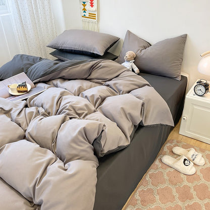 3-piece fashionable double-piece duvet cover set, simple duvet cover set (1 duvet cover +2 pillowcases, core not included)