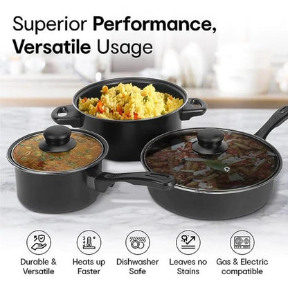 Conjunto de Panelas Antiaderente 12 Peças Panela de Cozinha com Tampa Frigideira Wok Leiteira Frigideira de Pedra Maifan para Todos os Tipos de Fogão