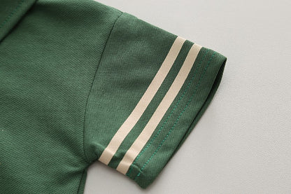 Roupa de menino ootd estilo coreano para crianças, roupas de bebê, moda infantil, roupas para crianças, ternos de algodão, conjunto casual de 2 peças com polo para crianças