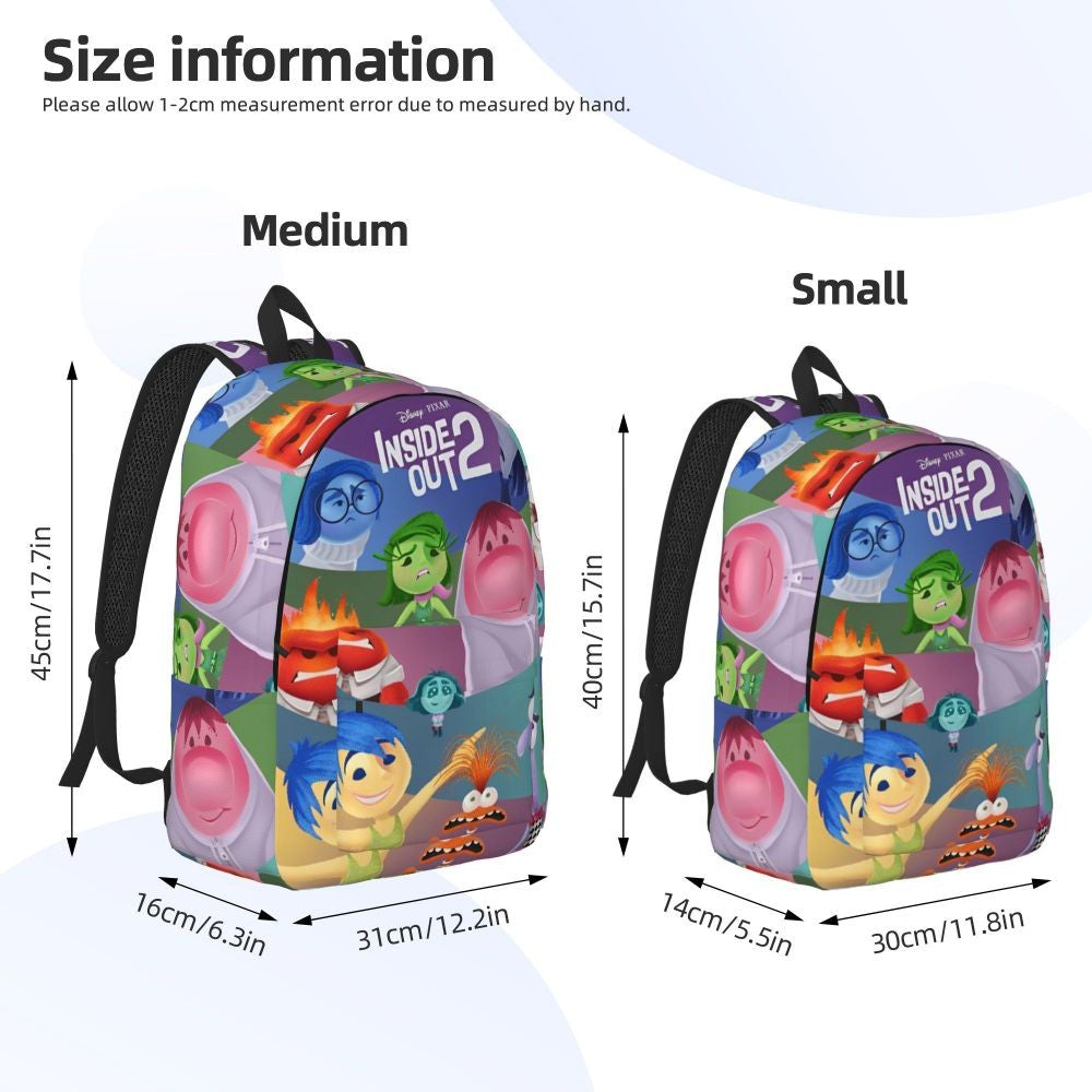Anime Movie Inside-Out 2 Movie 2024 Backpack for Men Women Teenage Student Work Daypack College Shoulder Bag Sports