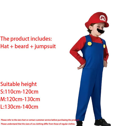 Game Marios Super Luigi Brothers Uniform Set Cosplay Costumes Funny Anime Adult Men Jumpsuit Woman Dress Halloween Costume