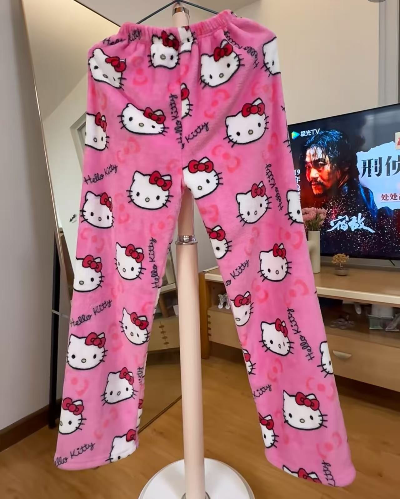 Calça de Pijama Hello Kitty Y2K Sanrio Anime Feminina Calças de Pijama Desenho Animado Moda Roupa de Dormir Calças de Lazer Roupa de Casa