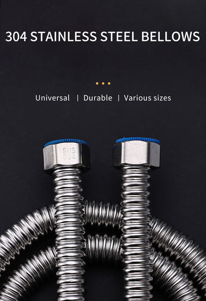 Mangueira de fole de aço inoxidável 304, 4 tubos de entrada de mangueira de metal para aquecedor de água separado, tubo de água de aço inoxidável doméstico quente e frio
