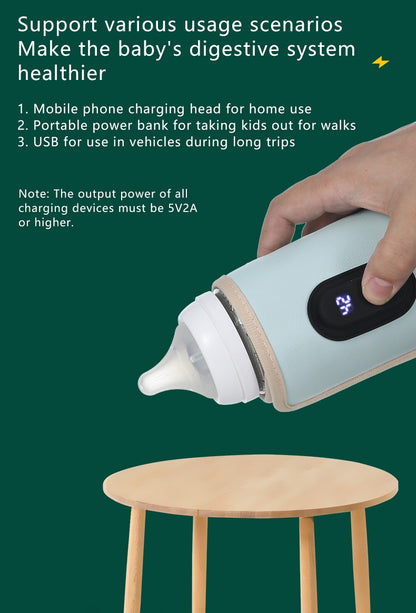 Digital display bottle insulation package warm milk milk regulator portable heater heating constant temperature 20-speed adjustm