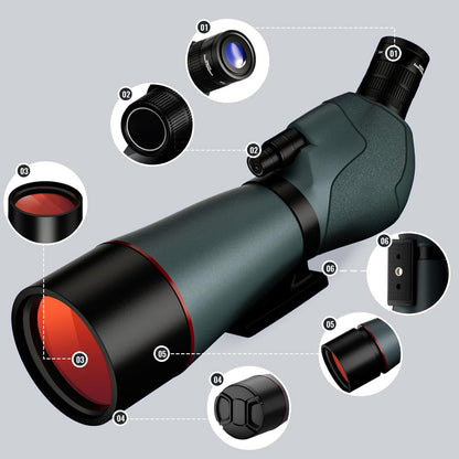 Probty 25-75x70 Telescope Spotting Scope Powerful Zoom Monocular FMC BAK4 Waterproof For Bird Watching Target Shotting