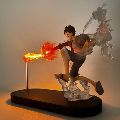 Ace of Spades Anime Night Light One Piece Luffy Figure Decoração de Presente para Quarto de Meninos Iluminação Ambiente de Estudo