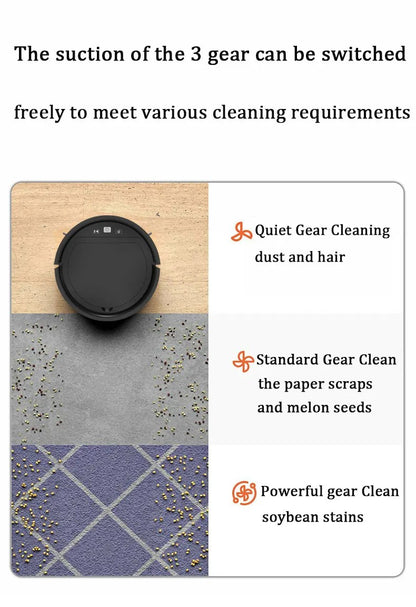 Robô Aspirador de Pó 2500PA Smart Controle Remoto Sem Fio Recarga Automática Aparelho de Limpeza Varredura de Chão Aspirador de Pó Para Casa