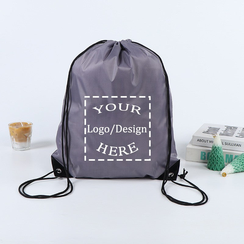 20/50Pcs Custom Bag Printing Logo Schoolbag Promotional Outdoor Casual Gym Sport Waterproof Advertising Bag Drawstring Backpack