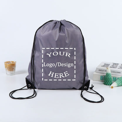 20/50Pcs Custom Bag Printing Logo Schoolbag Promotional Outdoor Casual Gym Sport Waterproof Advertising Bag Drawstring Backpack