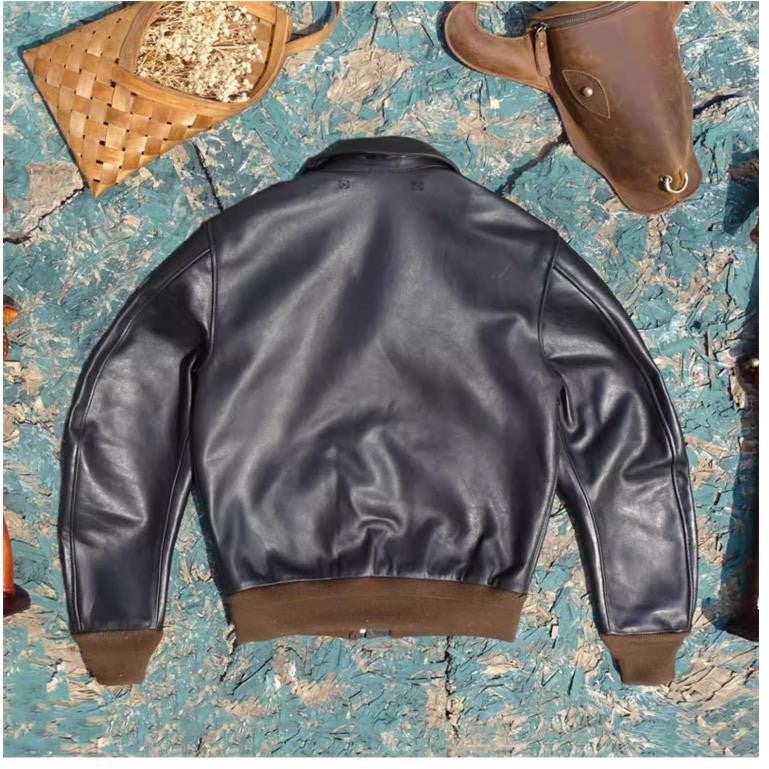 YR!Sales.Classic A-2 Horsehide Coat.Vintage Style Us Air Force genuine leather jacket.A2 Bomber Leather Cloth
