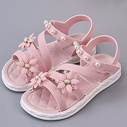 2025 brand-new eco-friendly material girls' sandals, summer fashion, elegant and versatile, children's princess shoes, summer st