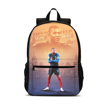 M-Mochila Esportiva Mbappes Football com Zíper Relâmpago Mochila Escolar Esportiva Mochila Escolar Jogador Estrela Mochilas para Livros