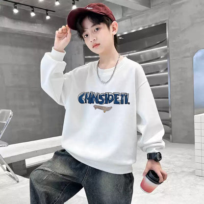 Autumn Baby Boy Clothes Street Graffiti Print Casual Sports Sweatshirts Long Sleeve Children Top Korean Children's Clothes 2025