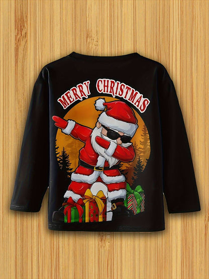 Children's Clothing Boys Tshirt Long Sleeve Creative 3D Christmas Print Kids Spring Fall Clothes Casual O-Neck Girl Clothes Tops