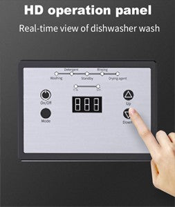 For OMilller Countertop Mini Dishwasher 6 Position Setup 360 Degree High Pressure Cleaning Energy Saving for Home and RV
