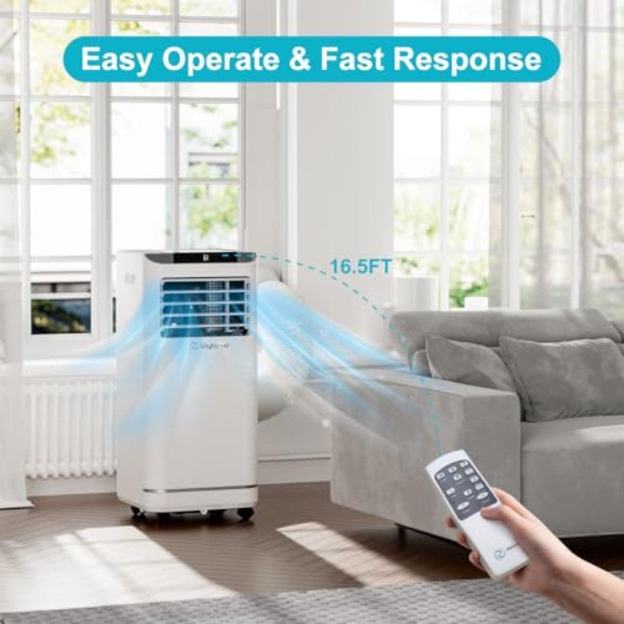 Aparelhos de Ar Condicionado Portáteis de 10.000 BTUs para Uso Doméstico e em Escritórios, Unidade Multifuncional 4 em 1 com Refrigeração, Aquecimento, Desumidificação e