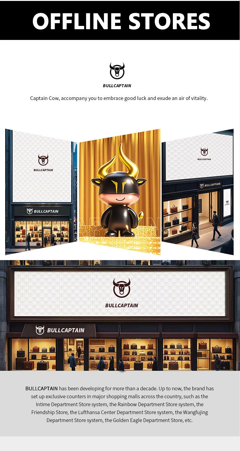 BULLCAPTAIN Genuine Leather Men's Crossbody Bag Large Capacity Casual Multifunctional Handbag A Fashion Business Briefcase