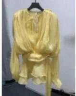 Beige Top Solid Blouse Mini Dresses For Women V Neck Long Sleeve Spliced Lace Up