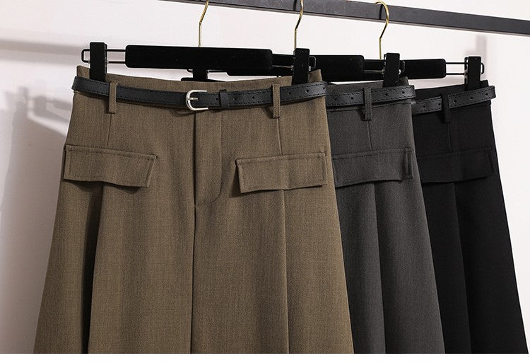 Women's Solid Simplicity Casual Chic Skirt Plus Size Suit Skirts Autumn Winter Fashion New A-line Temperament Large Size Skirt