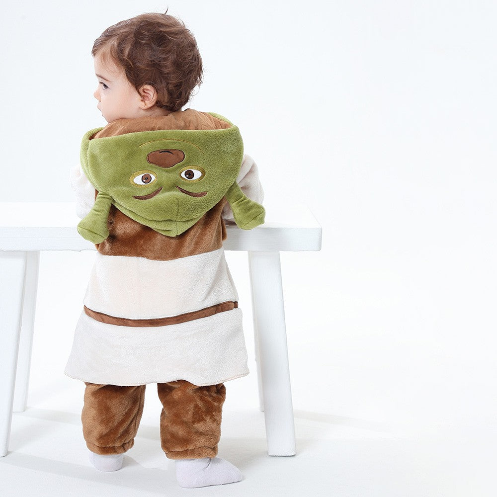 Kawaii Costume for Child Kid Baby 0-3 Years Cute Green Monster Jumpsuit Winter Warm Onesie  Anime Cosplay Kigurumis Outfit 2024