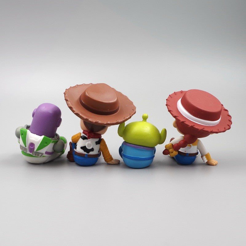 Bonecos de Anime Versão Q Toy Story Woody Alien Universidade Monstros James P. Sullivan Modelo Brinquedos Presente de Natal para Crianças