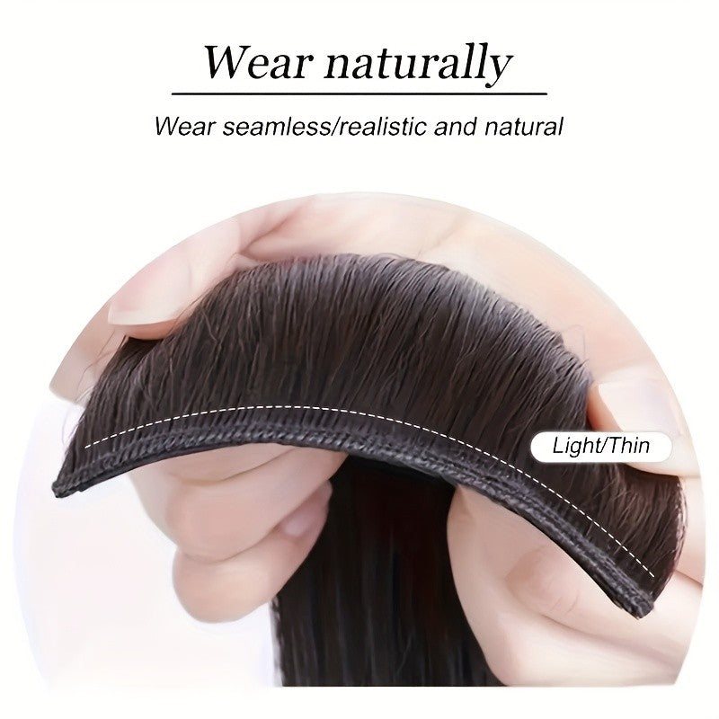 Conjunto de corte de cabelo sintético feminino 3pçs - extensão de cabelo ondulado natural invisível com presilha BB fixada ao cabelo feminino peruca resistente ao calor