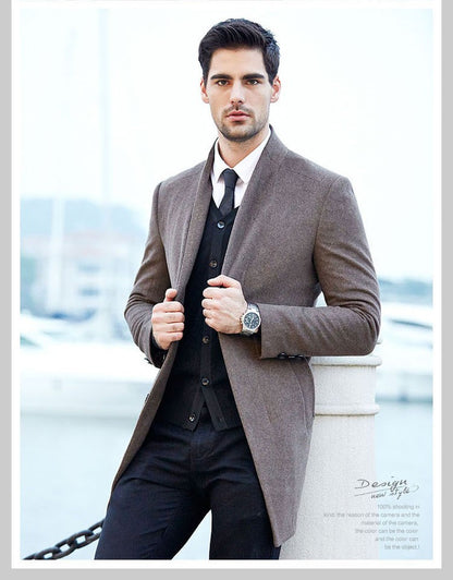 Oversized Men's Wool Overcoat 5XL High Quality Business Casual Winter Jacket Coat Men Clothing Woolen Coats A2F6009