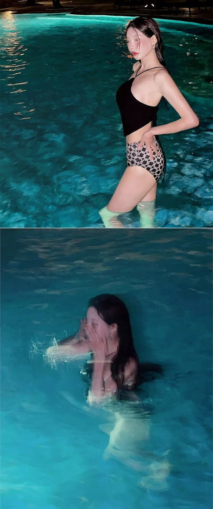 New Korean Sle Women's Bikini Sexy Bal Small Chest e Split Faionable Cross-Border Hot Spring Swimming Suit