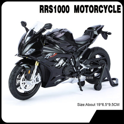 1:12 RRS1000 S1000RR Modelo de Brinquedo Motos de Liga Fundida Motocicletas Amortecimento Roda Dianteira Direcionável Pneus de Borracha Presente para Meninos