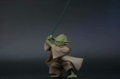 13cm Boneco de Ação de Plástico Star Wars Mandalorian Mestre YODA com Espada