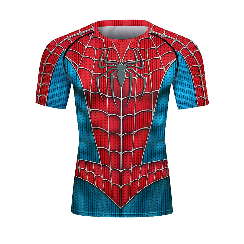 New Men Comics Cosplay Spiderman Iron Man Compression T-shirt Short Sleeve Sport Tees Tops Fitness Sportwear Marvel Clothes