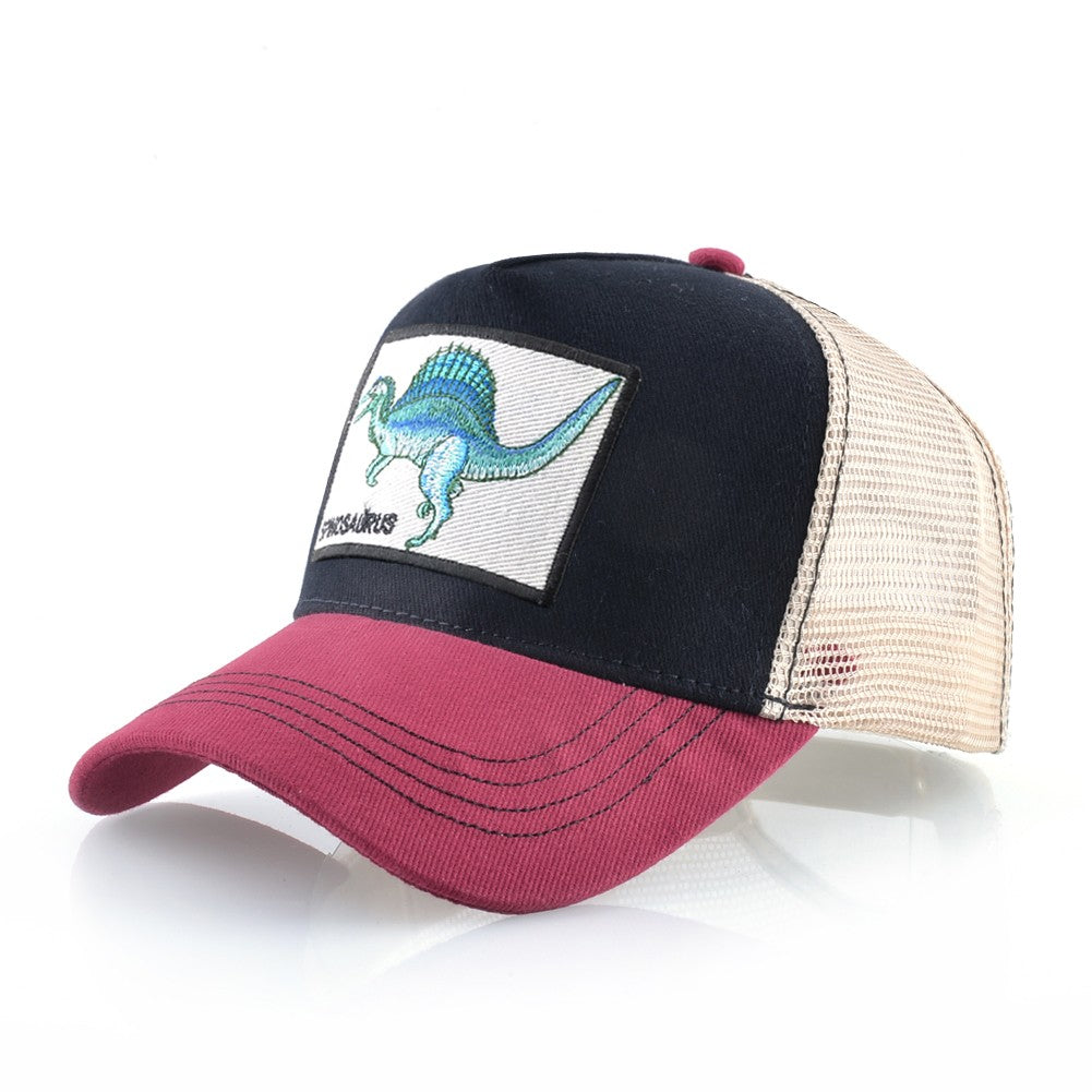 Men's Summer Baseball Cap Women Streetwear Trucker Caps With Spinosaurus Patch Snapback Hip Hop Drack Bones Adjustable Viosr Hat