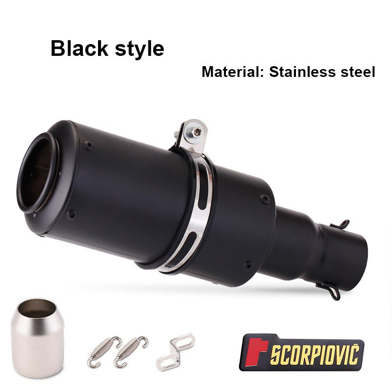 Universal 51mm Motorcycle Modified Exhaust Pipe, Grenade Shaped Stainless Steel Motorcycle Exhaust Pipe Motorbike Accessorie