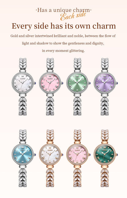 OLEVS 9971 Women Watch Luxury Brand Quartz Watch Fashion Unique Design Diamond Mermaid Bracelet Dress Watch Women Elegant Watch