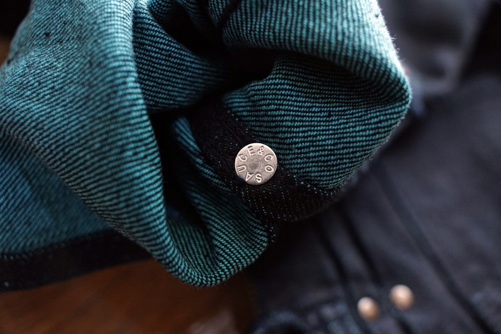 Sauce Zhan Mens Jacket Indigo Selvedge Denim Jacket Jean Jacket Men Vintage Chinese Style Knot Button Loose Fit