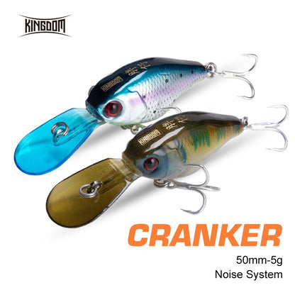 Iscas de Pesca Kingdom de Afundamento Lento 5g 50mm Minnow Crankbaits Pequenas Iscas Artificiais Duras Crank Wobblers de Pesca para Truta